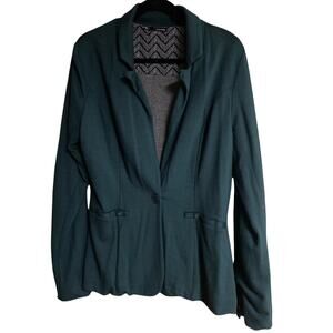 Maurices Open Front Stretch Blazer Career Suit Jacket XL Green Office Workwear